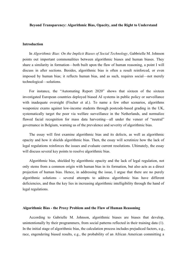 First page of Beyond Transparency